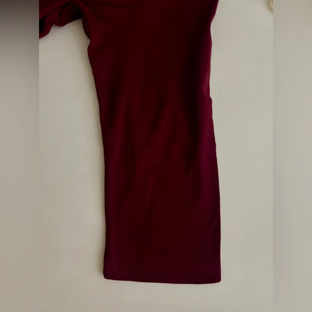NWT Karen Scott V-Neck Eyelet Trim 3/4 Sleeve Top in Burgundy Size XL - Picture 6 of 7